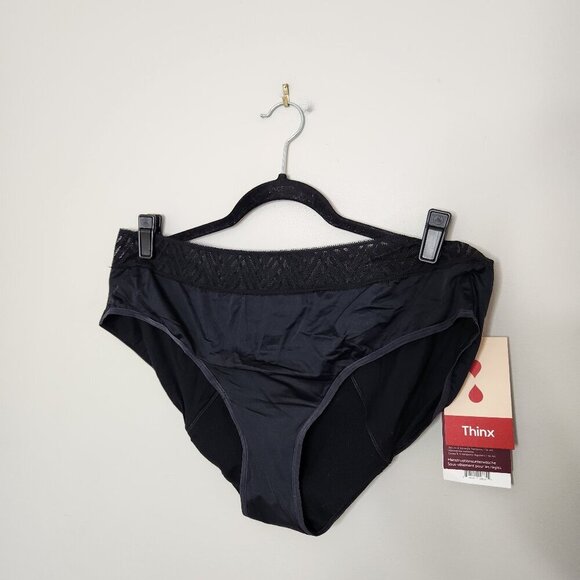 THINX Solid Black Lace Hiphugger Period Undies - Picture 1 of 4